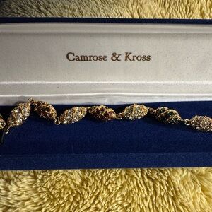 Camrose & Kross Jackie Kennedy "Royal Egg"Gold Tone Multi-Color Crystal Bracelet